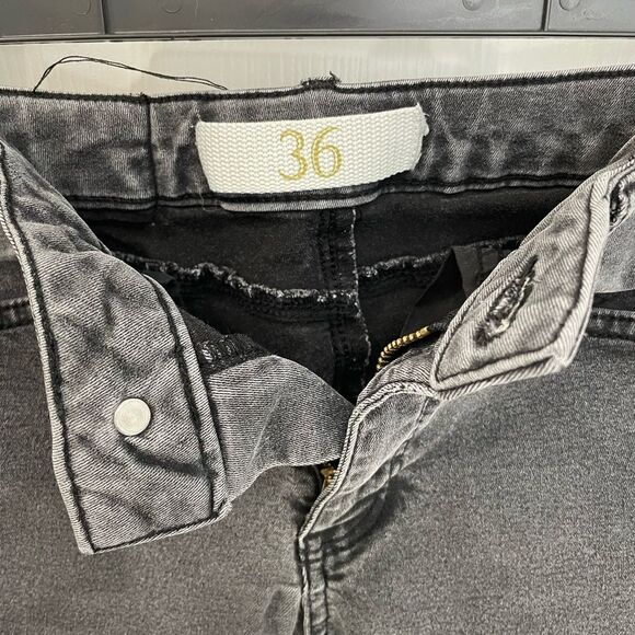 Zara Basic Denim Gray Wash Ripped Knee Skinny Jeans Women’s Size 4 - Picture 6 of 10